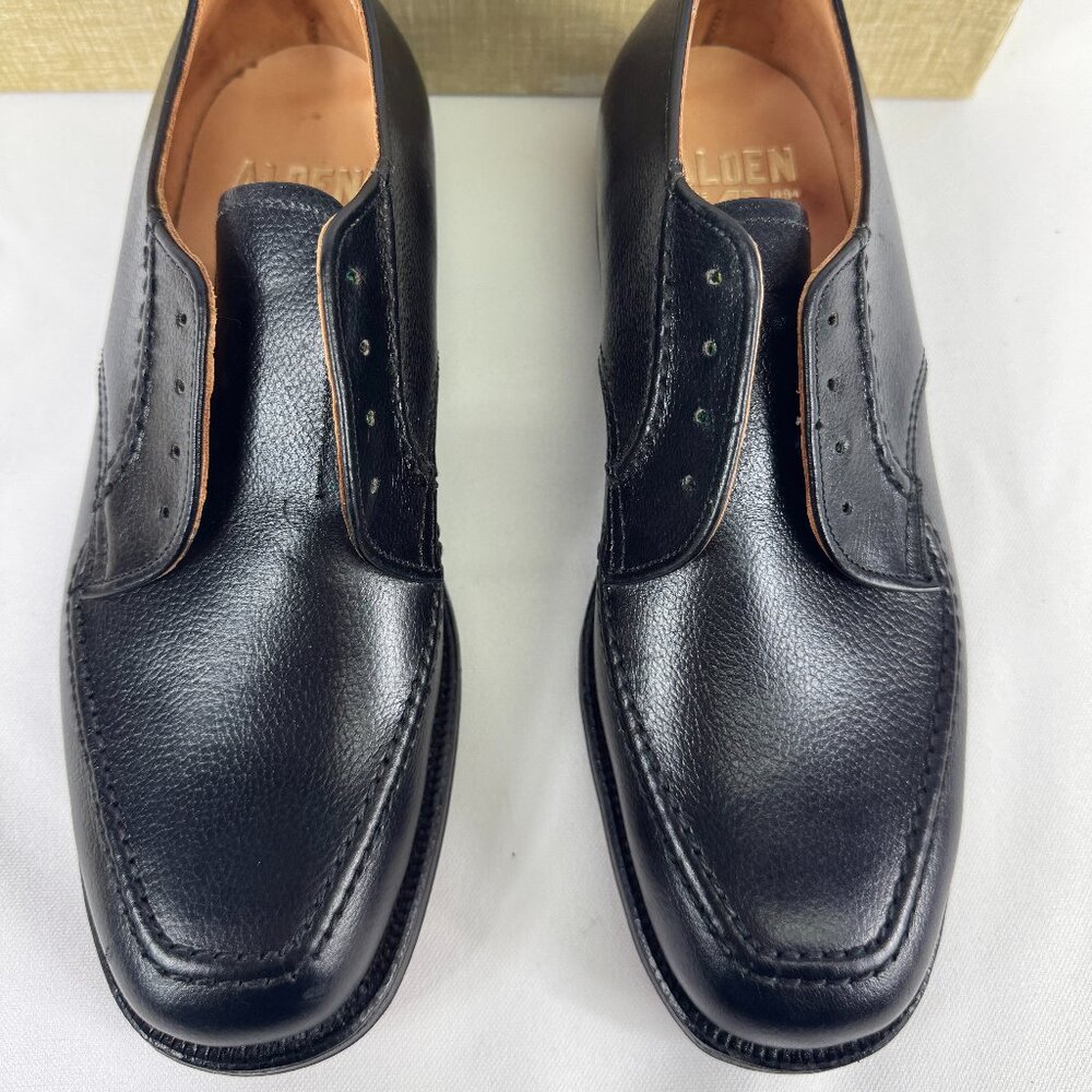 Alden - Plain Toe Blucher Lace Up - Black US 4E Style 471